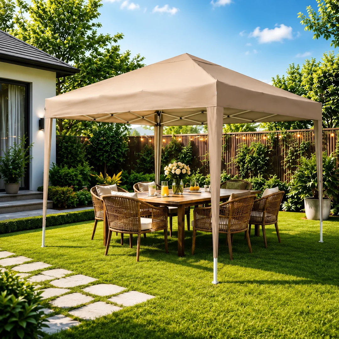 Toldo Plegable 3x3m UPF 50+ Taupe