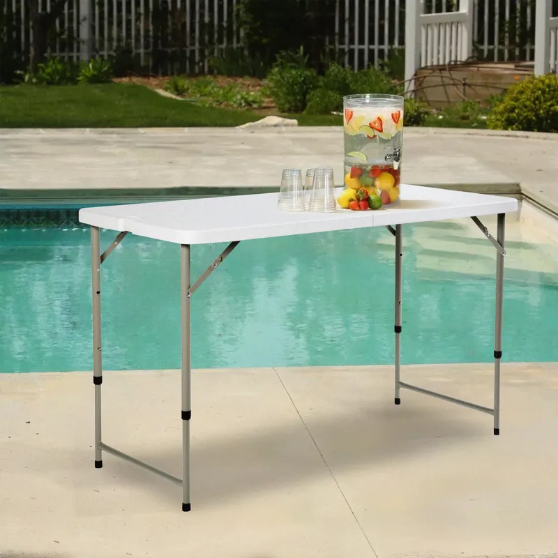 Mesa Plegable Rectangular Blanco 120x60x74 cm