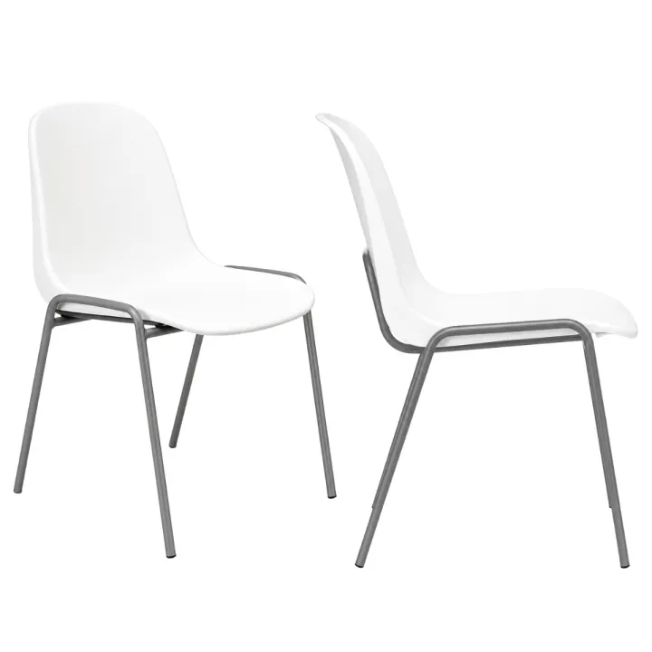 Silla Beta Blanco Estructura Gris