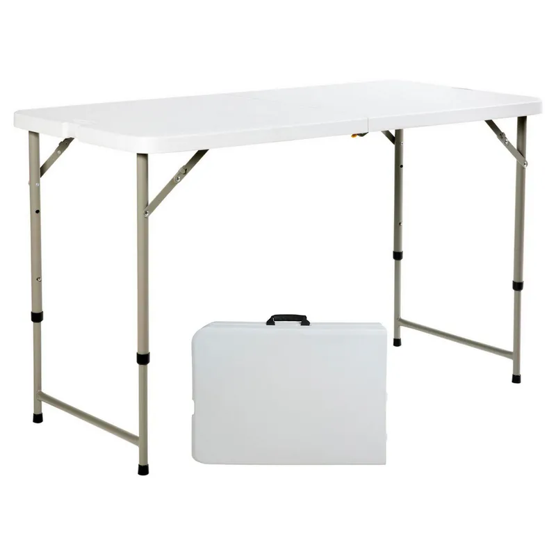 Mesa Plegable Rectangular Blanco 120x60x74 cm