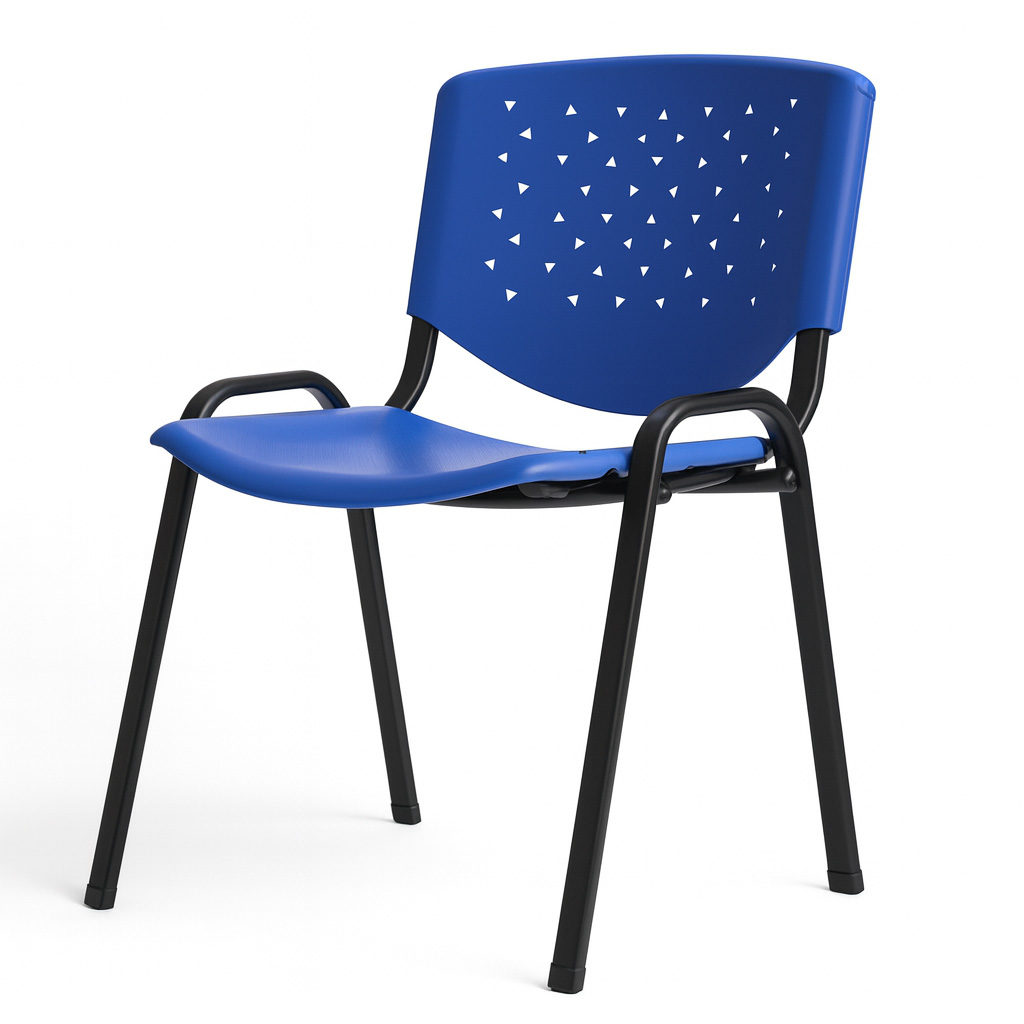 Silla Prisma Azul Estructura Negra