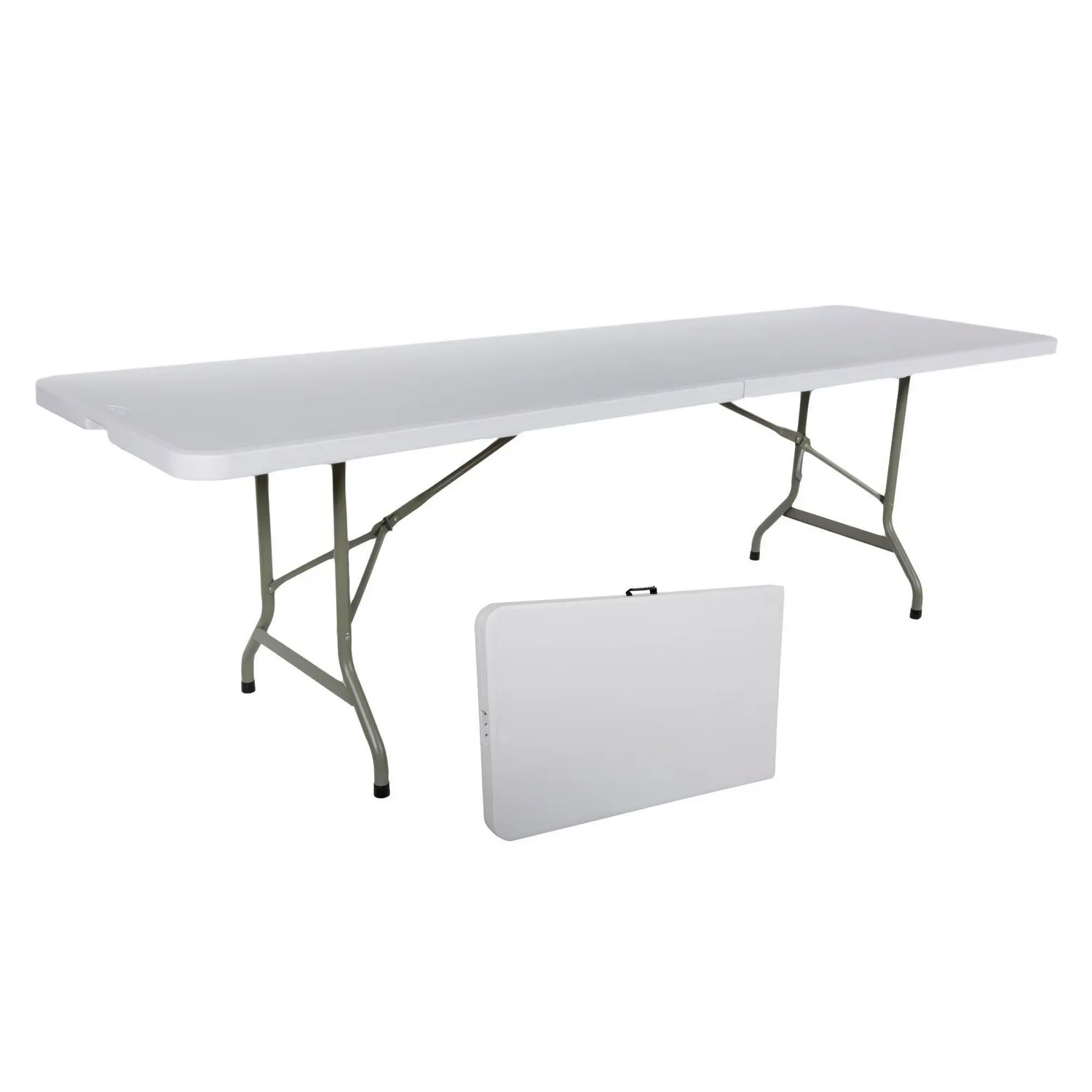 Mesa Plegable Rectangular Blanco 244cm